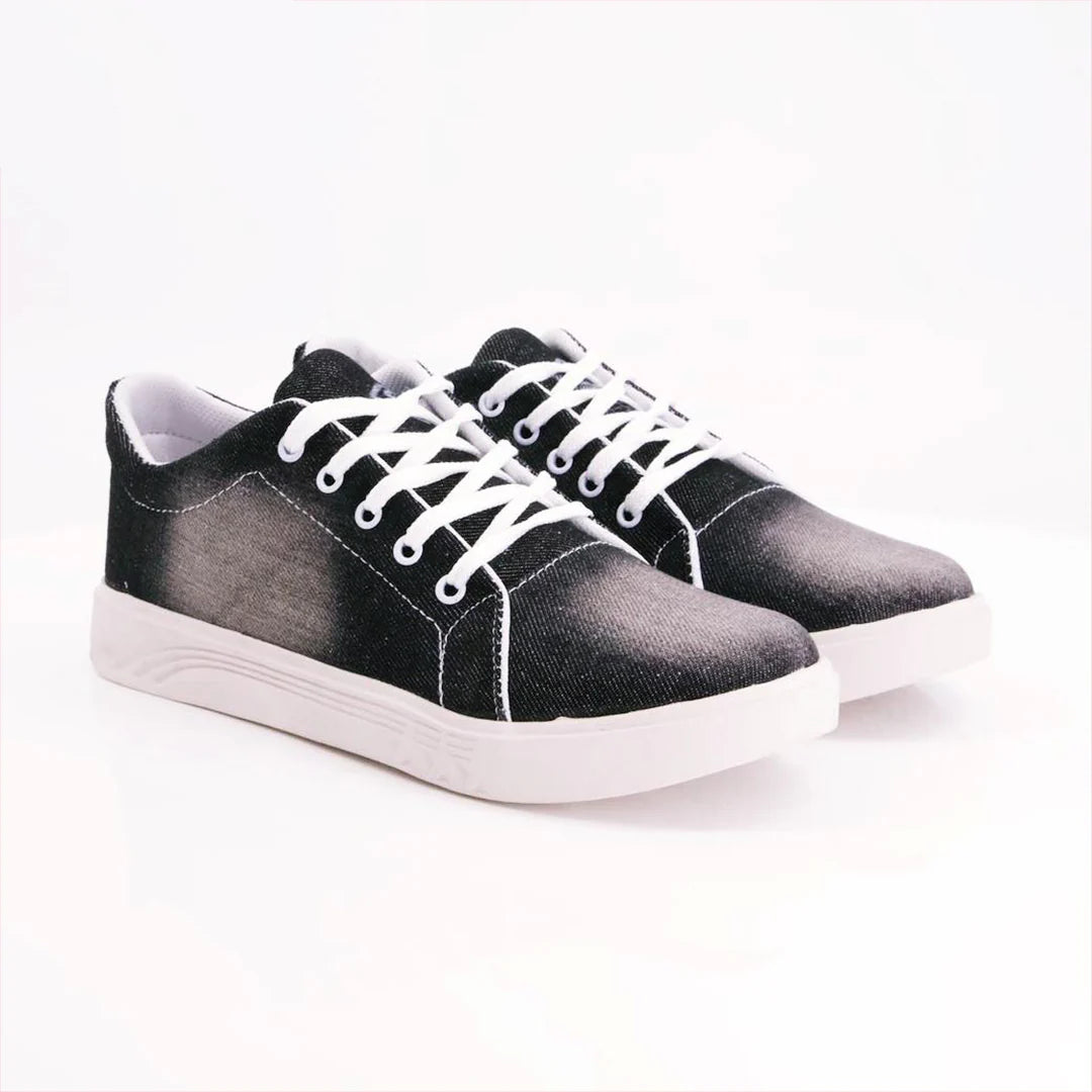 Step Up Black Classic Lace-up Solid Sneakers -68