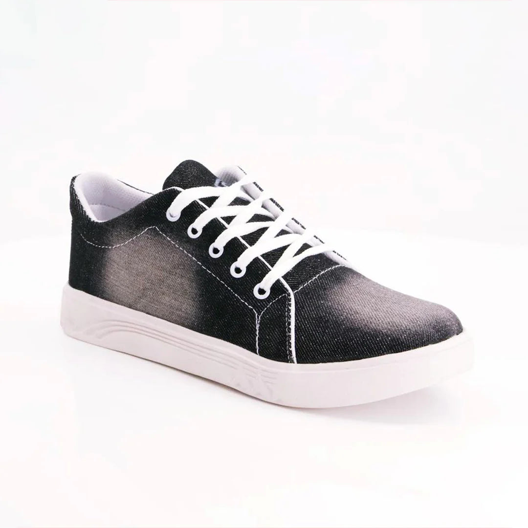 Step Up Black Classic Lace-up Solid Sneakers -68
