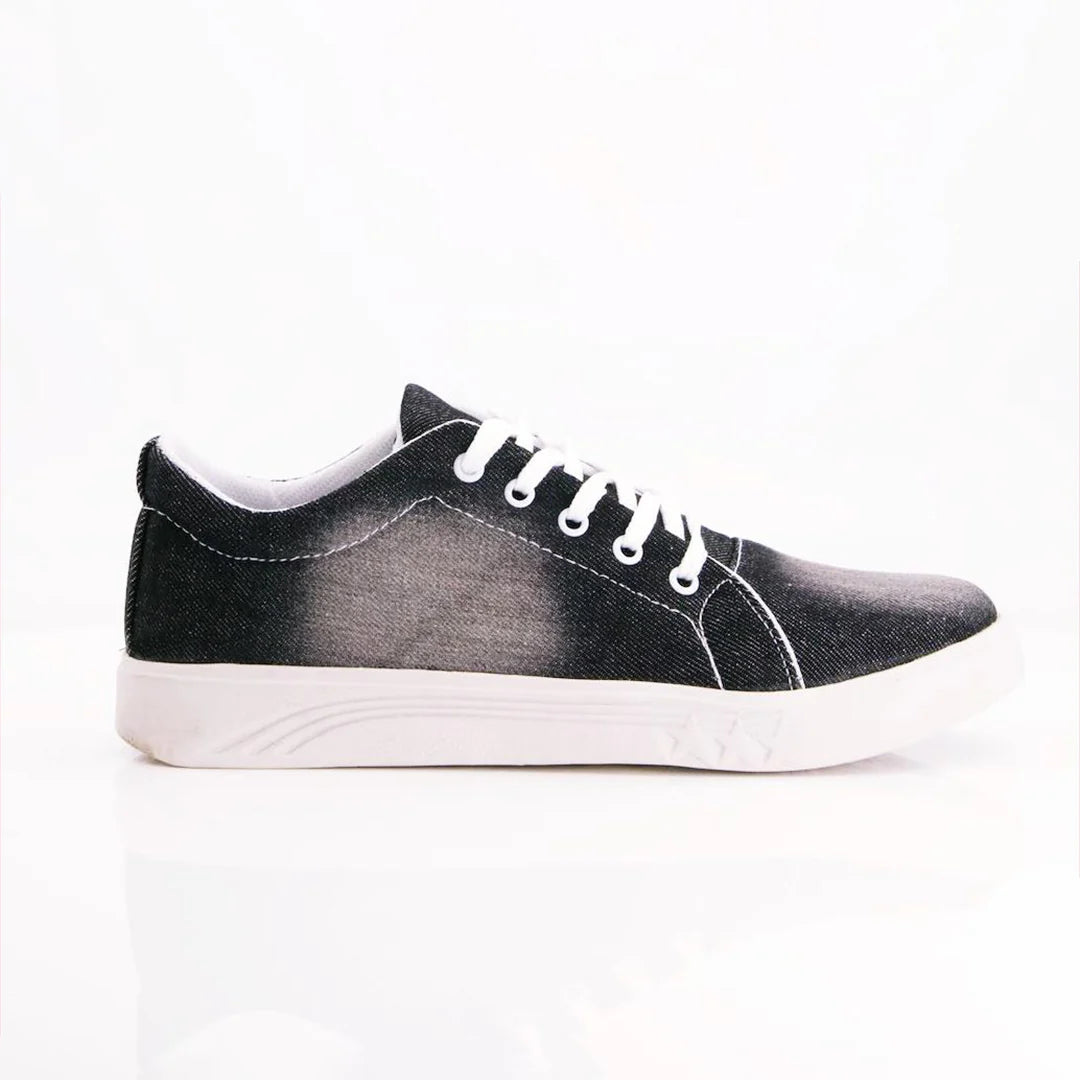 Step Up Black Classic Lace-up Solid Sneakers -68