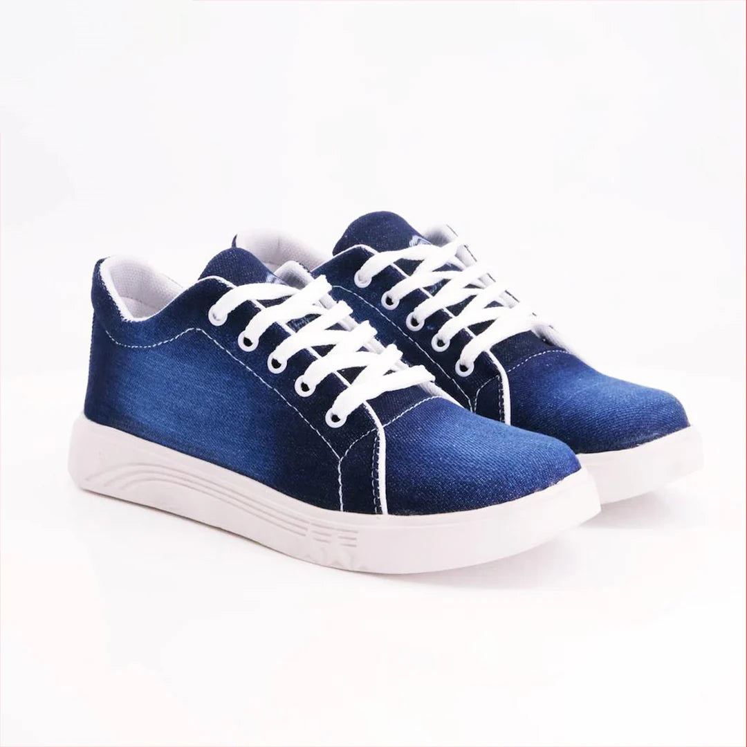 Step Up Blue Classic Lace-up Solid Sneakers -68
