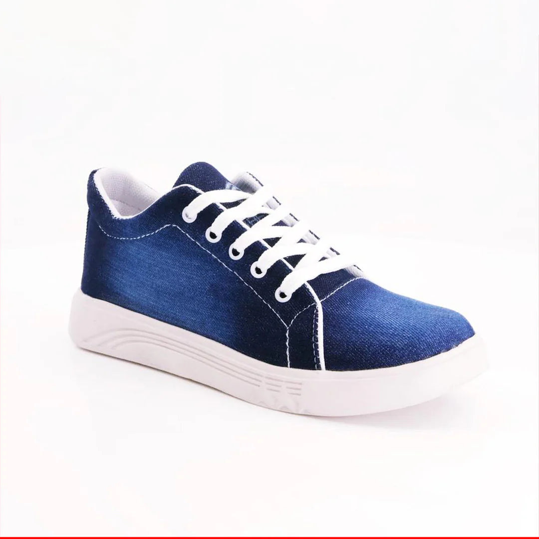 Step Up Blue Classic Lace-up Solid Sneakers -68